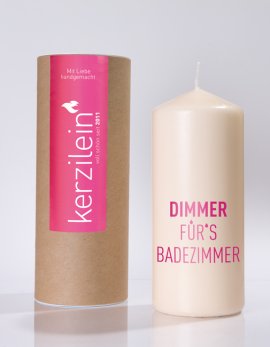 Flamme, pink, DIMMER F&Uuml;RS BADEZIMMER, Stumpenkerze gro&szlig; 18,5 x 7,8 cm
